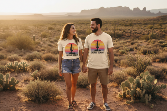 Couple - Cactus Sunset Vintage T-Shirt